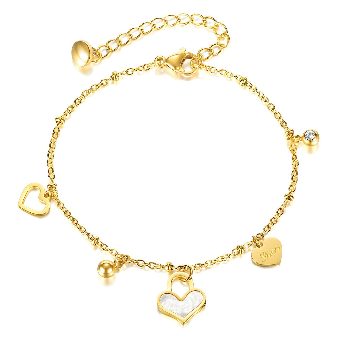 Pulsera con colgante en forma de corazón