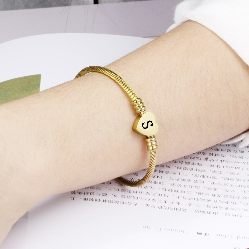 Initial Letter Cuff Bracelet