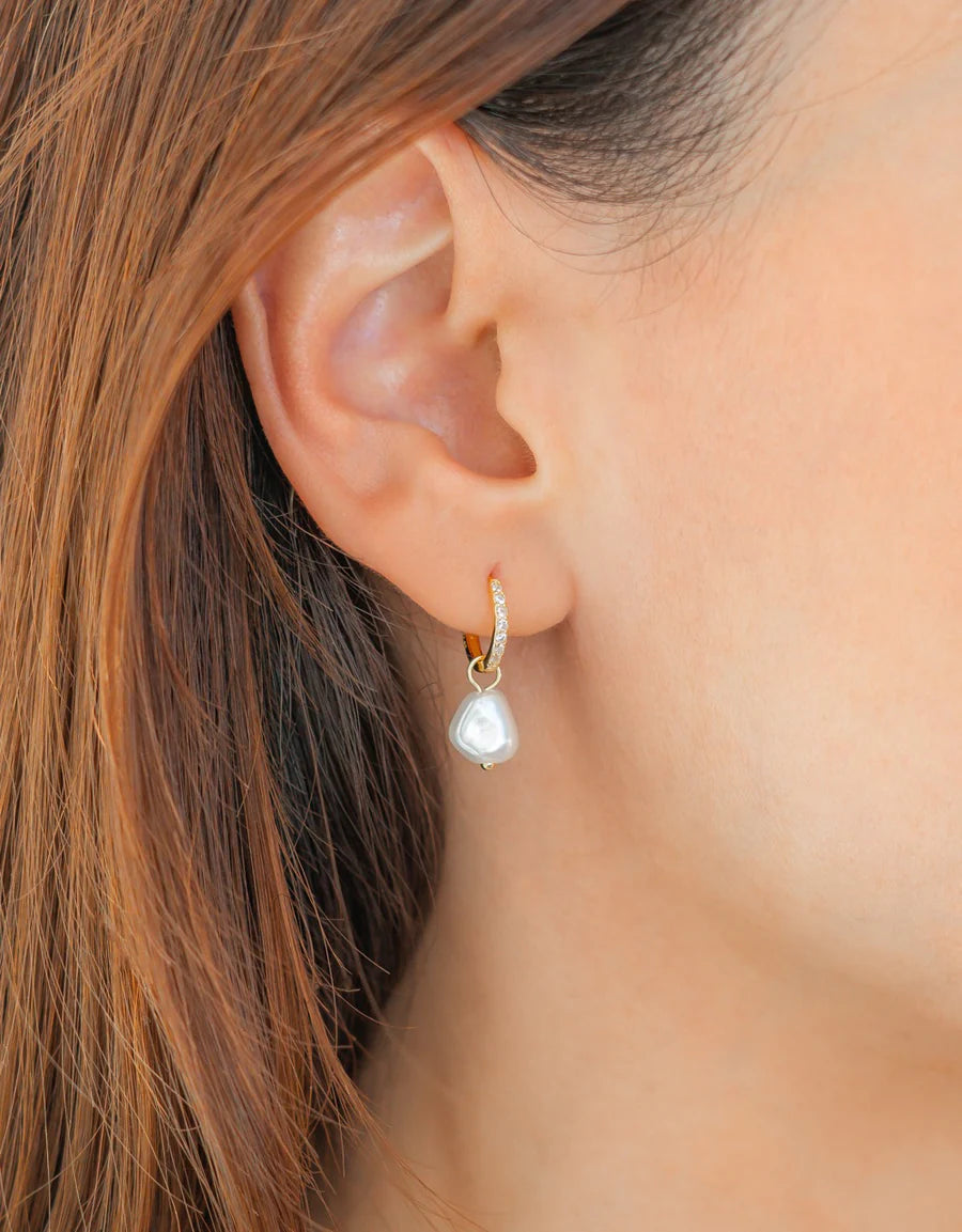 Pearl Hoop Earrings