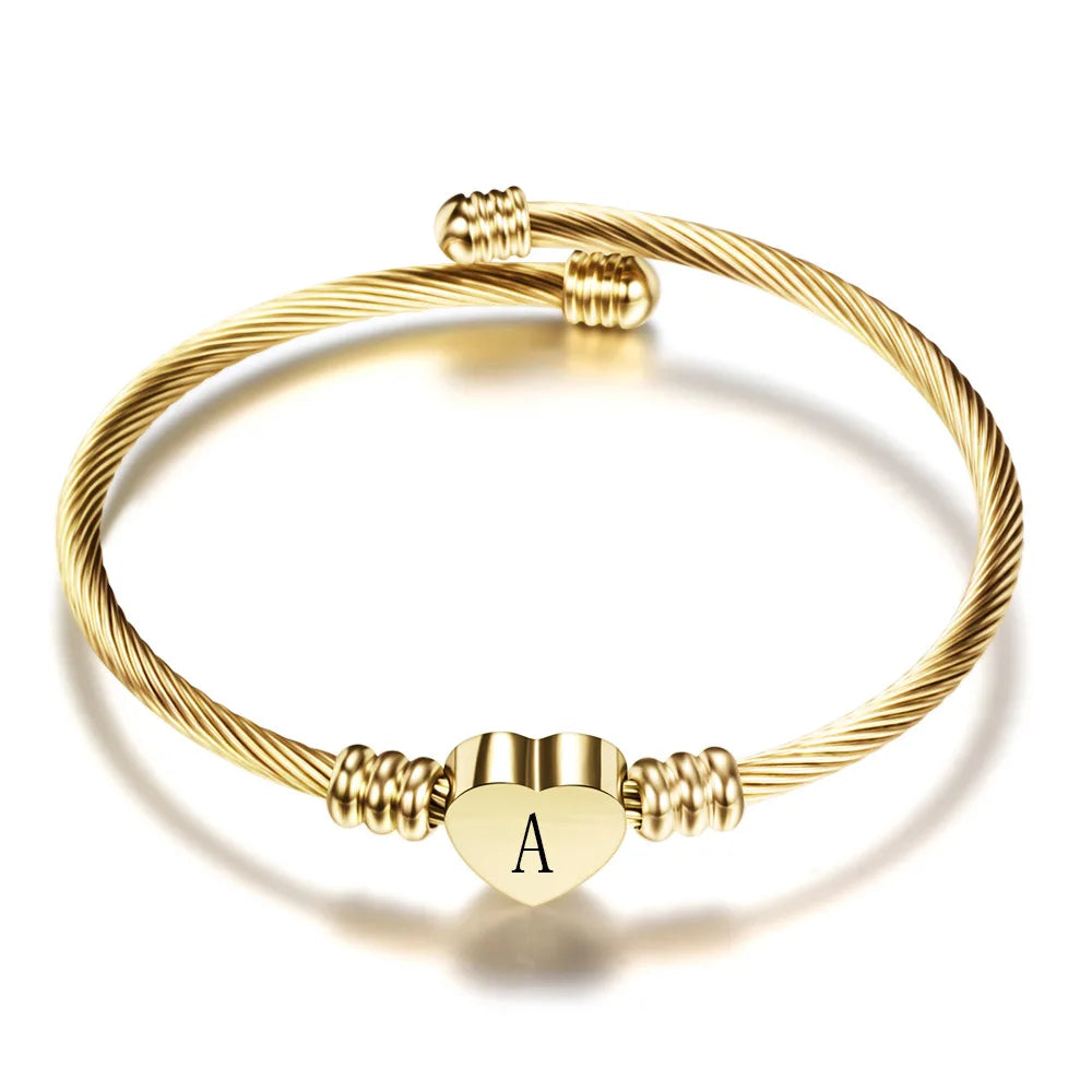 Initial Letter Cuff Bracelet